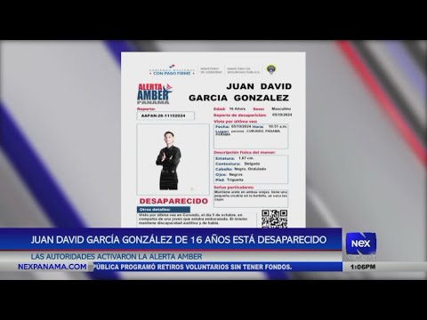 Juan David Garci?a Gonza?lez de 16 an?os esta? desaparecido