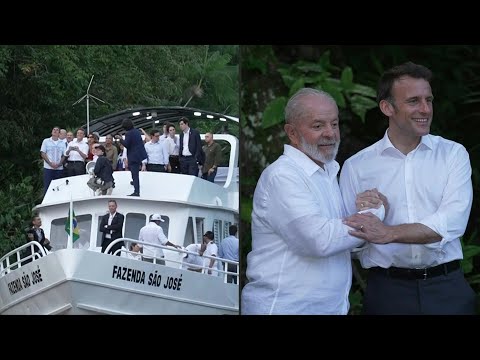 Presidents Macron and Lula arrive on Brazilian island of Combu | AFP