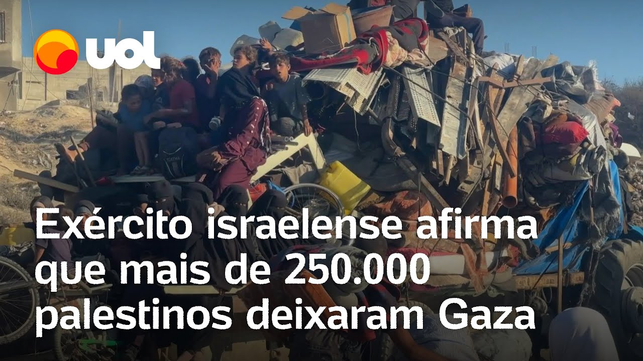 Israel x Hamas: Exército israelense afirma que mais de 250.000 palestinos deixaram a Cidade de Gaza