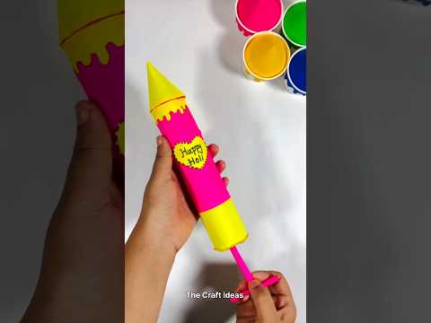 Holi craft ideas for school easy Holi craft ideas paper se pichkari Kaise banaen pichkari diy #holi
