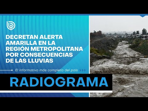 Decretan Alerta Amarilla en la región Metropolitana por consecuencias de las lluvias