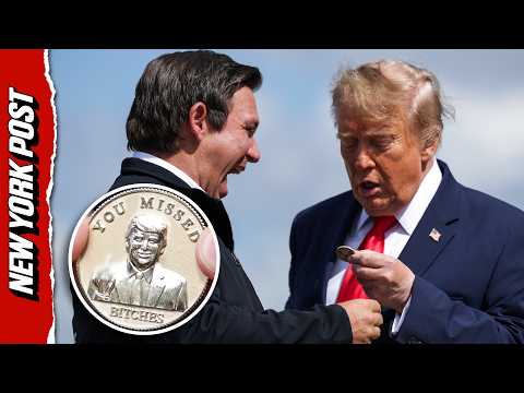 'You Missed B***hes': DeSantis Gifts Trump Challenge Coin Engraved With President Flipping the Bird