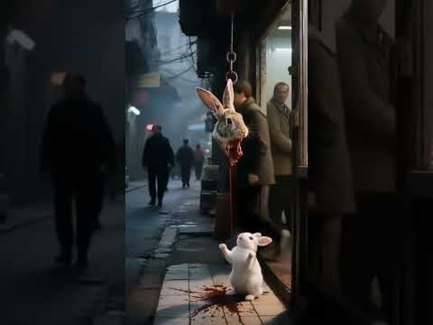 poor rabbit baby 😭😭😢😢#emostional #sad #butcher #ai
