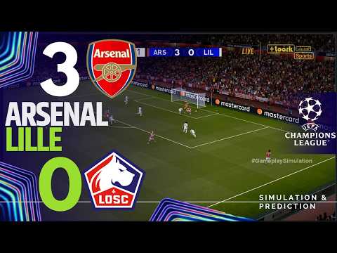 ⚽ Arsenal 3-0 Lille HIGHLIGHTS✅| UEFA Champions League 26/27 | Match Simulation/Recreation