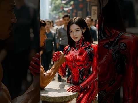 Robotic Armwrestling Challenge in Central Park: AI Robot Girl vs World Champion #AIrobot #RobotGirl