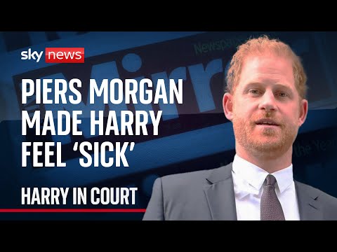 Prince Harry names 'vile' Piers Morgan in phone hacking court case