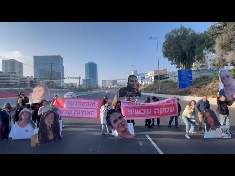 Protesters block Tel Aviv highway urging Israeli government to ensure release of remaining hostages