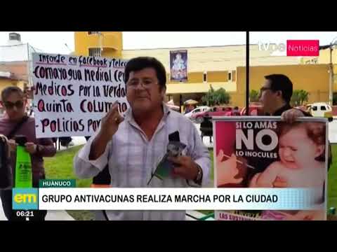 Huánuco: grupo antivacunas realizan marcha por la ciudad