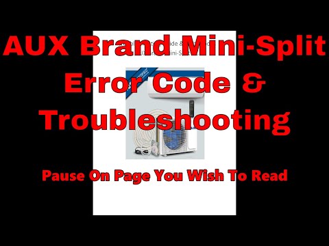 Aux Brand Mini Split Troubleshooting Guide and Error Codes