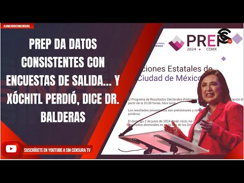 PREP DA DATOS CONSISTENTES CON ENCUESTAS DE SALIDA… Y XÓCHITL PERDIÓ, DICE DR. BALDERAS