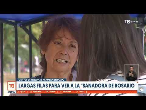 Cientos acampan en Templo Votivo de Maipú para ver a la Sanadora de Rosario