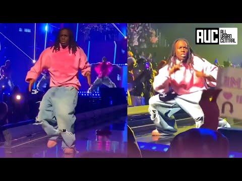 Kai Cenat Does The Worm Dance After Nicki Minaj Brings Him Out At Pink Friday 2 Tour Brooklyn