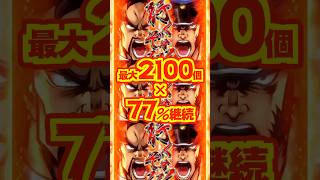 【新台】最大2100個 × 77％継続✨️👊　甘デジ押忍！番長【ぱちんこ 押忍!番長 漢の頂 99ver.（大都技研）】#新台　#パチンコ　