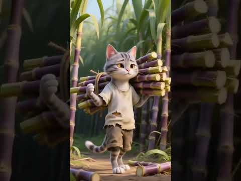 Cat harvests cabbage flowers and gets stung by a bee#shorts #viral #viralvideo #shortvideo #poorcat