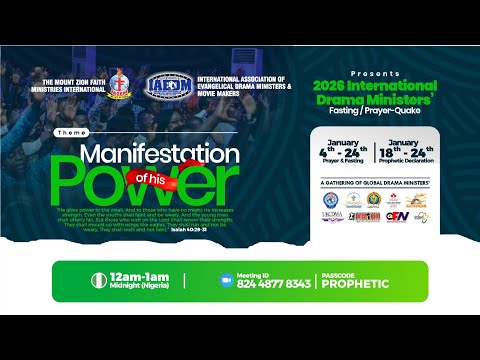 2026 International Drama Ministers Prayer Quake || Manifestation of His Power || 21st January 2026.