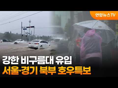 [날씨] 강한 비구름대 유입…서울·경기 북부 호우특보 / 연합뉴스TV (YonhapnewsTV)
