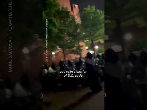 Police raid on pro-Palestinian tent camp at George Washington University ends in arrests #Shorts