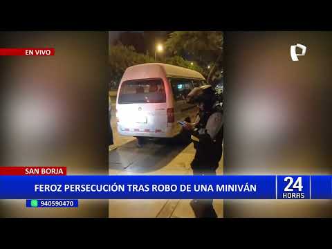 24 horas Robo de una miniván termina con un feroz persecución por las calles de San Borja