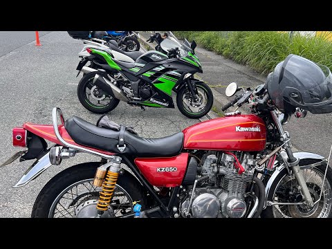 KAWASAKI KZ650サウンドを聞け、YAMAHA FZ250 PHAZER 元祖超高回転ジェットサウンド、針テラス東海関西合同FZ250 ミーティング、ヤマハFZ250 フェザー