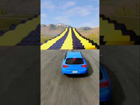 🚗💥 Big vs Small Cars & Speed Bumps #34 - BeamNGdrive - BeamngMars-tk #shorts