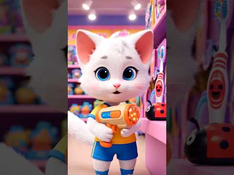 Cat buys Bubble Gun! Share new toys with friends! 💖