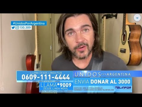 Juanes no dudó en participar del especial solidario Unidos por Argentina