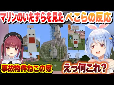 マリンのいたずらを見たぺこらの反応【兎田ぺこら/宝鐘マリン/ホロライブ/切り抜き】