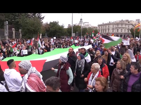 Thousands march in Madrid in show of support for Palestinians