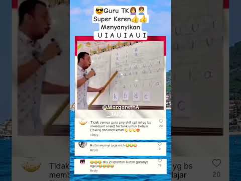😎Guru TK🙎♀️🙍♂️Super Keren👍👍Menyanyikan U I A U I A U I#gurutk##hurufabjad @MargarethA_JAKARTA