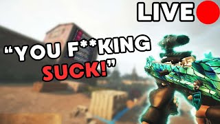 YouTube thumbnail for rackpog's video titled '🔴FACECAM🔴RAGEBAITING R6 SWEATS🔴'