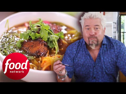Guy Fieri Goes To A Joint That Sells BBQ Ramen! | Diners, Drive-Ins & Dives