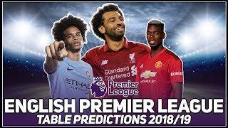 PREMIER LEAGUE TABLE PREDICTIONS 2018/19! – LIVE!