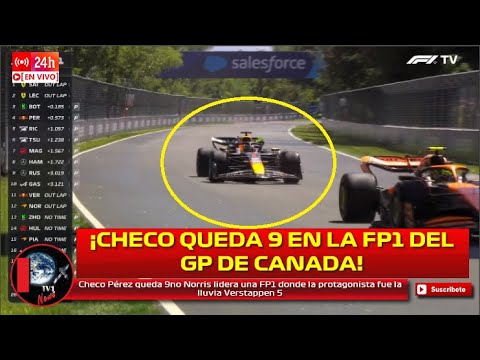 Checo Pérez queda 9no Norris lidera una FP1 donde la protagonista fue la lluvia Verstappen 5to