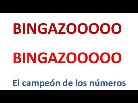BINGO BINGO BINGO BINGO, EL CAMPEÓN de los números