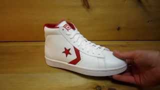 converse pro leather mid white red