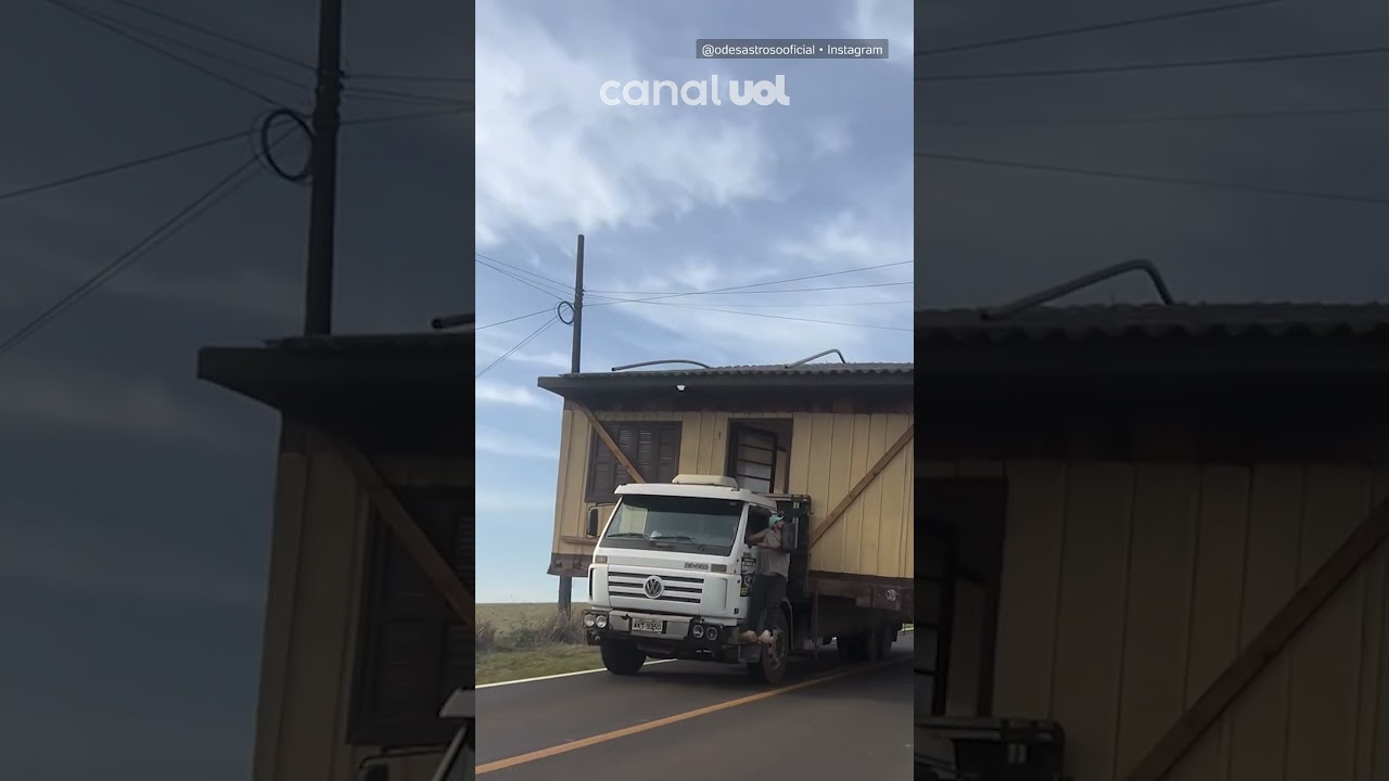 Caminhão é visto transportando casa inteira em estrada no Paraná vídeo