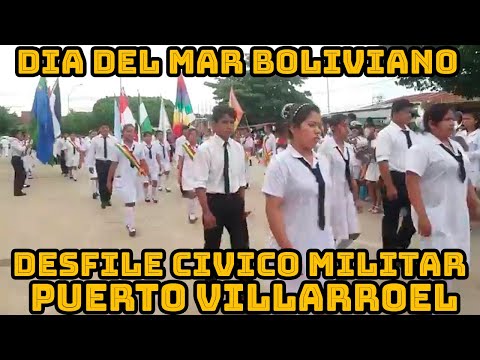 UNIDADES EDUCATIVAS Y ORGANIZACIONES PARARON DSFILANDO EN PUERTO VILLARROEL ..