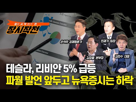 [장시작전] 파월 발언 앞두고 뉴욕증시 하락 / 테슬라 리비안은 5%급등 (LIVE, 6월21일) 손석우,김민수,민재기,김장열