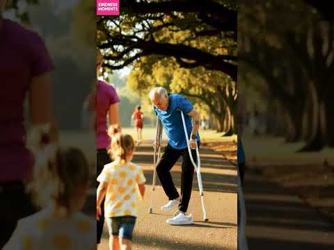 Kindness ❤️ in the Park: Little Girl Helps Elderly Man #kindness #helpinghand #shorts