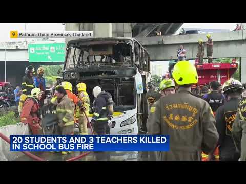 20 students, 3 teachers killed in Thailand school bus fire