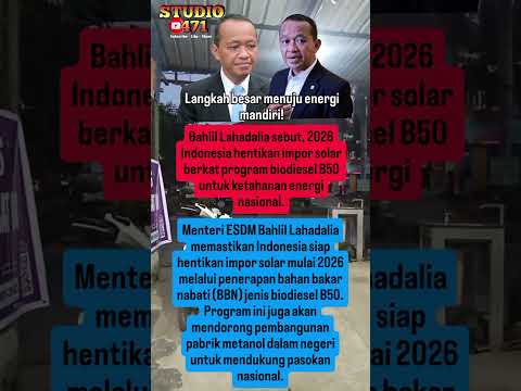 Indonesia Siap Stop Impor Solar Tahun 2026!#bahlillahadalia #esdm #indonesia