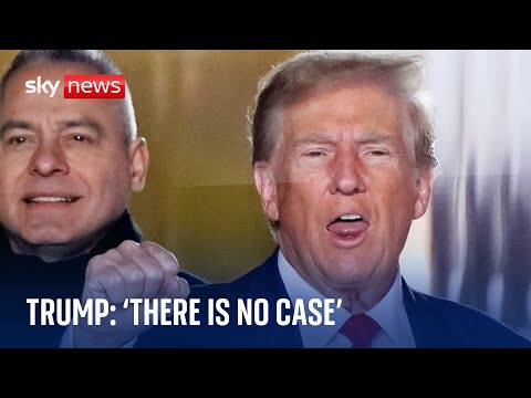 Former president Donald Trump speaks outside his court hearing