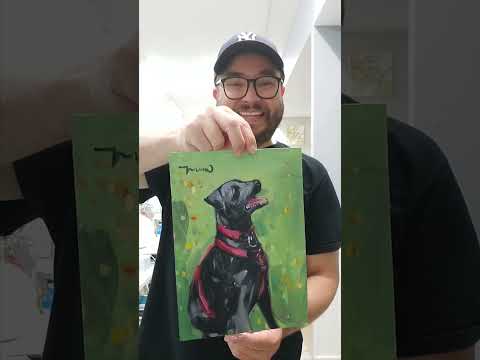 New Dog Portrait Oil Painting by Artist Jose Trujillo