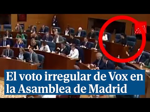Un voto irregular de Vox en la Asamblea de Madrid desata la polémica