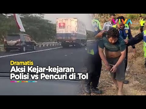 BAK FILM ACTION! Aksi Kejar-Kejaran Polisi vs Pencuri di Tol Cipali