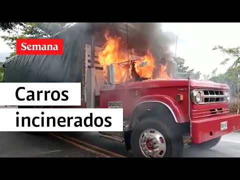 Caos en las vías de Antioquia: ilegales incineran vehículos | Semana TV