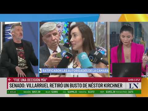 Villarruel retiró del Senado un busto de Néstor Kirchner: Yo no soy la viuda de el