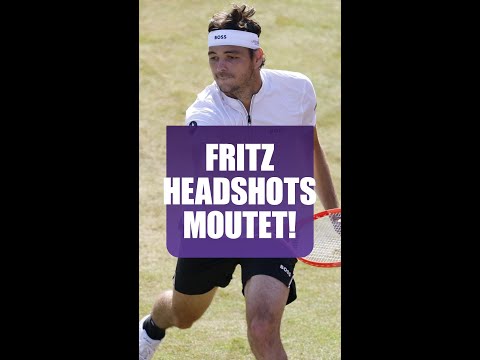 Hit in the head, wins the match! #taylorfritz #CorentinMoutet #tennis #ATP #shorts