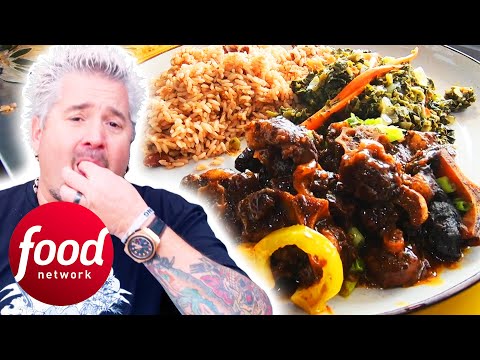 Guy Heads To Food-Coma Town After A JUICY Jamaican Oxtail Stew | Diners, Drive-ins & Dives