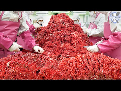 처음봅니다! 평소 보기힘든 말불고기 대량생산 현장 / Korean Style Seasoned Horse Meat Mass Production Factory